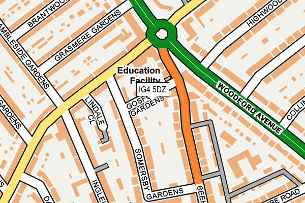 IG4 5DZ map - OS OpenMap – Local (Ordnance Survey)
