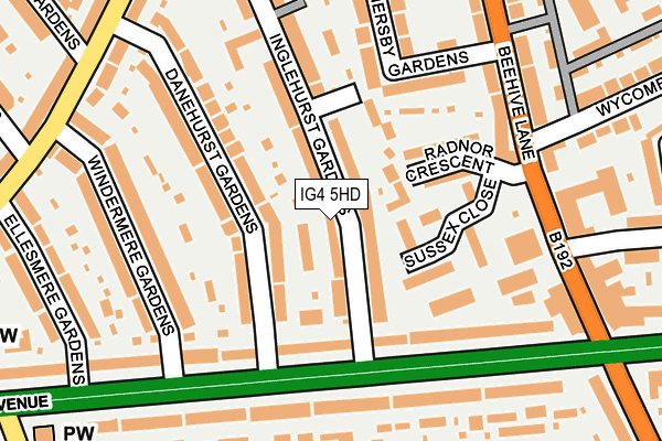 IG4 5HD map - OS OpenMap – Local (Ordnance Survey)