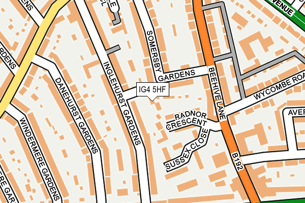 IG4 5HF map - OS OpenMap – Local (Ordnance Survey)