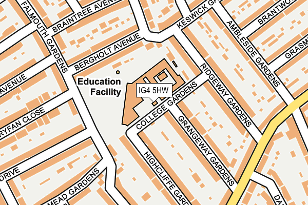 IG4 5HW map - OS OpenMap – Local (Ordnance Survey)