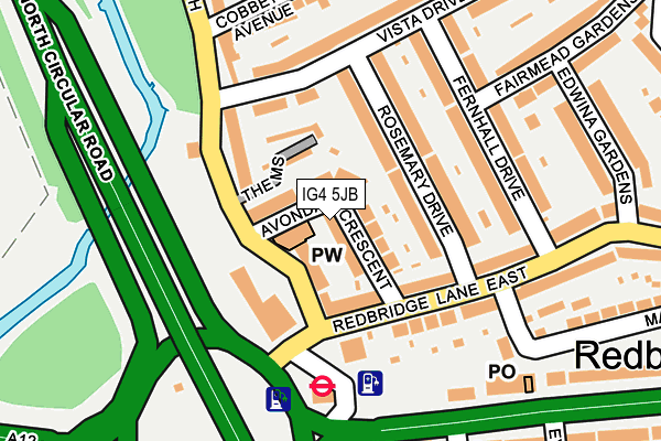 IG4 5JB map - OS OpenMap – Local (Ordnance Survey)