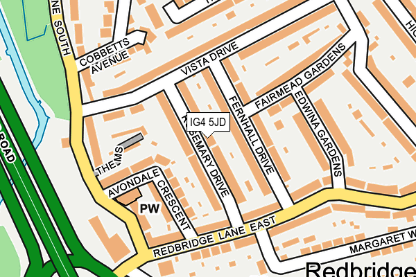 IG4 5JD map - OS OpenMap – Local (Ordnance Survey)