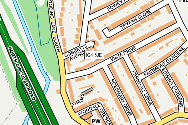 IG4 5JE map - OS OpenMap – Local (Ordnance Survey)