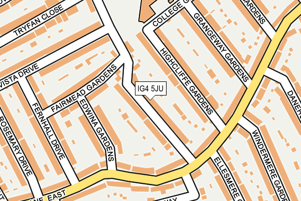IG4 5JU map - OS OpenMap – Local (Ordnance Survey)