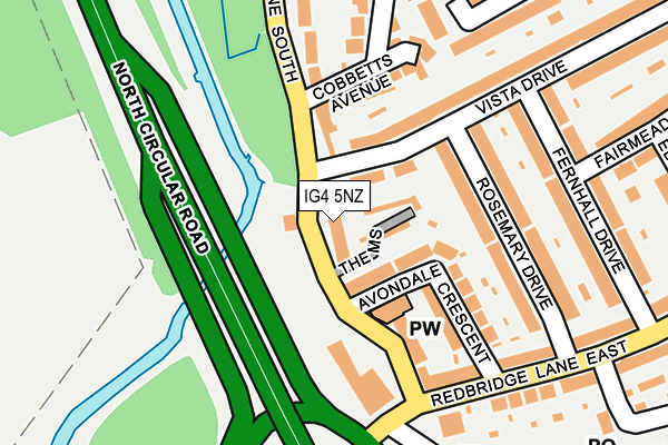 IG4 5NZ map - OS OpenMap – Local (Ordnance Survey)