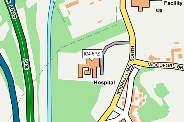 IG4 5PZ map - OS OpenMap – Local (Ordnance Survey)