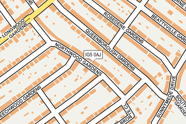 IG5 0AJ map - OS OpenMap – Local (Ordnance Survey)