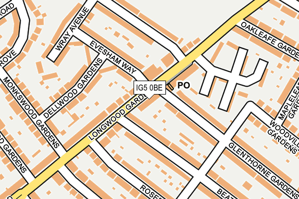 IG5 0BE map - OS OpenMap – Local (Ordnance Survey)