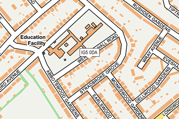 IG5 0DA map - OS OpenMap – Local (Ordnance Survey)