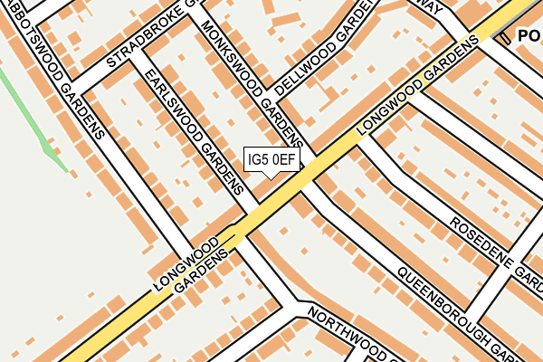 IG5 0EF map - OS OpenMap – Local (Ordnance Survey)