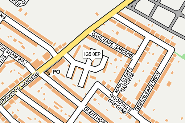 IG5 0EP map - OS OpenMap – Local (Ordnance Survey)