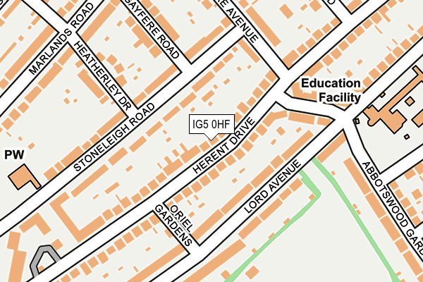 IG5 0HF map - OS OpenMap – Local (Ordnance Survey)