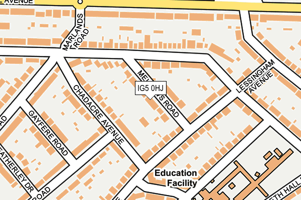 IG5 0HJ map - OS OpenMap – Local (Ordnance Survey)