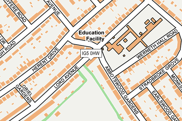 IG5 0HW map - OS OpenMap – Local (Ordnance Survey)