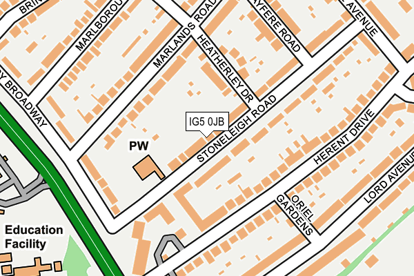 IG5 0JB map - OS OpenMap – Local (Ordnance Survey)