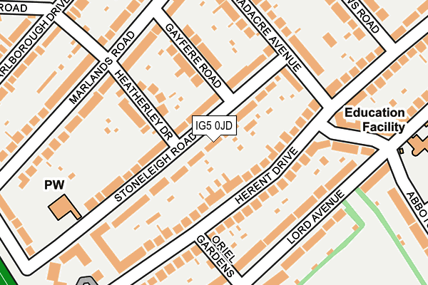 IG5 0JD map - OS OpenMap – Local (Ordnance Survey)