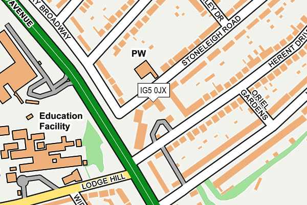 IG5 0JX map - OS OpenMap – Local (Ordnance Survey)