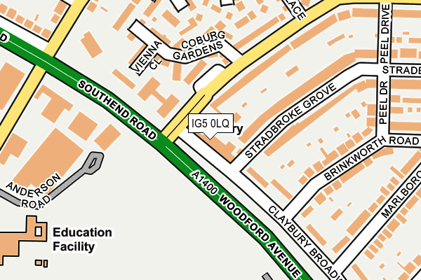 IG5 0LQ map - OS OpenMap – Local (Ordnance Survey)