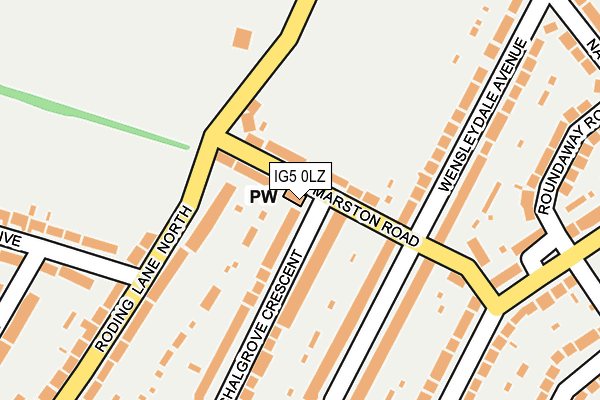 IG5 0LZ map - OS OpenMap – Local (Ordnance Survey)