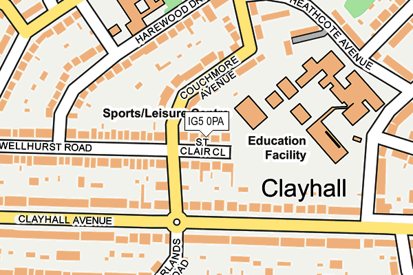 IG5 0PA map - OS OpenMap – Local (Ordnance Survey)