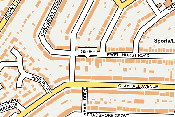 IG5 0PE map - OS OpenMap – Local (Ordnance Survey)