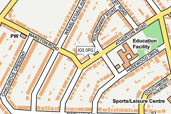 IG5 0PG map - OS OpenMap – Local (Ordnance Survey)