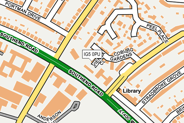 IG5 0PU map - OS OpenMap – Local (Ordnance Survey)