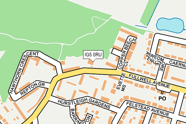 IG5 0RU map - OS OpenMap – Local (Ordnance Survey)