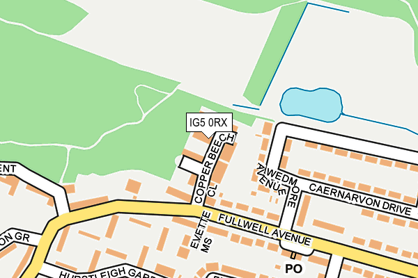 IG5 0RX map - OS OpenMap – Local (Ordnance Survey)