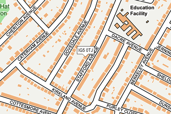 IG5 0TJ map - OS OpenMap – Local (Ordnance Survey)