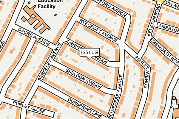 IG5 0UG map - OS OpenMap – Local (Ordnance Survey)