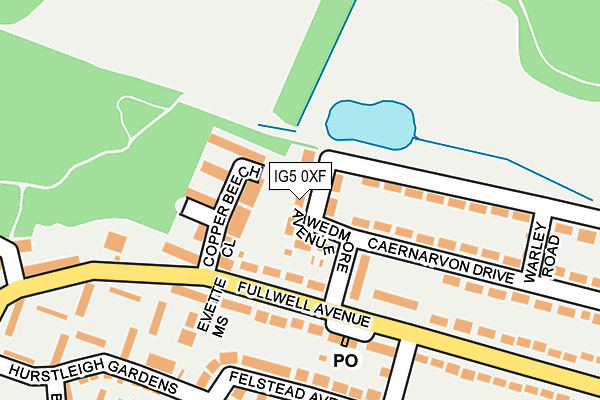IG5 0XF map - OS OpenMap – Local (Ordnance Survey)