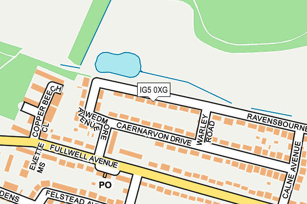 IG5 0XG map - OS OpenMap – Local (Ordnance Survey)