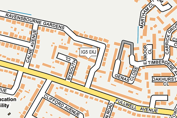 IG5 0XJ map - OS OpenMap – Local (Ordnance Survey)