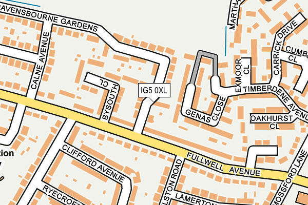 IG5 0XL map - OS OpenMap – Local (Ordnance Survey)
