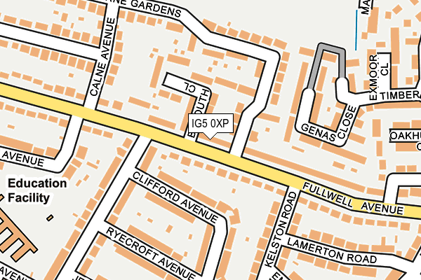 IG5 0XP map - OS OpenMap – Local (Ordnance Survey)