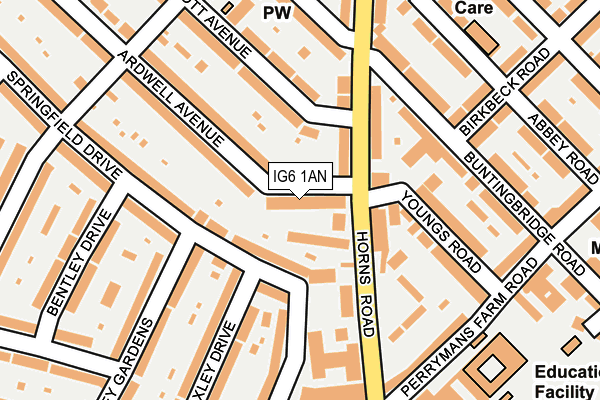 IG6 1AN map - OS OpenMap – Local (Ordnance Survey)