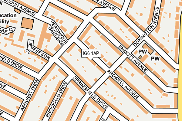 IG6 1AP map - OS OpenMap – Local (Ordnance Survey)