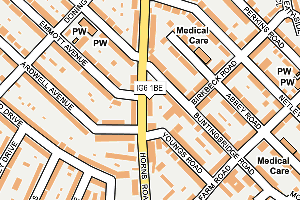 IG6 1BE map - OS OpenMap – Local (Ordnance Survey)