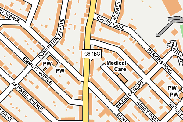 IG6 1BG map - OS OpenMap – Local (Ordnance Survey)