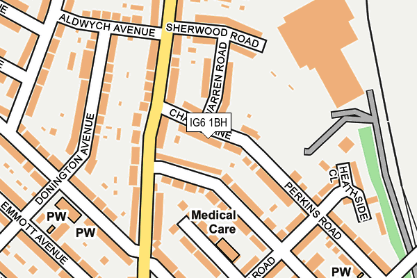 IG6 1BH map - OS OpenMap – Local (Ordnance Survey)