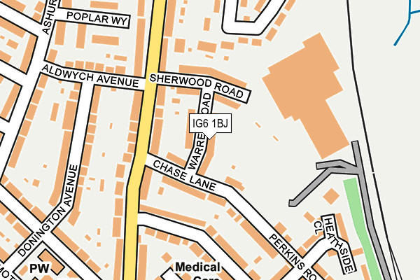 IG6 1BJ map - OS OpenMap – Local (Ordnance Survey)