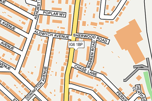 IG6 1BP map - OS OpenMap – Local (Ordnance Survey)