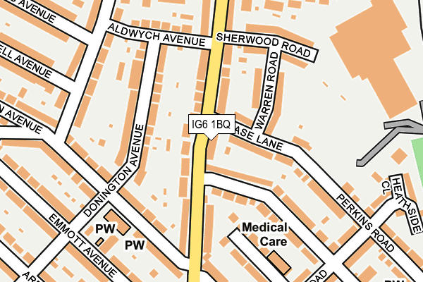 IG6 1BQ map - OS OpenMap – Local (Ordnance Survey)
