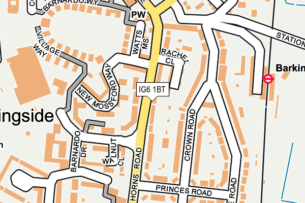 IG6 1BT map - OS OpenMap – Local (Ordnance Survey)