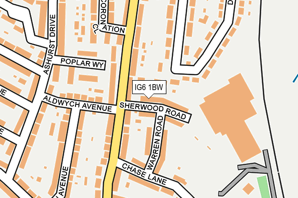 IG6 1BW map - OS OpenMap – Local (Ordnance Survey)