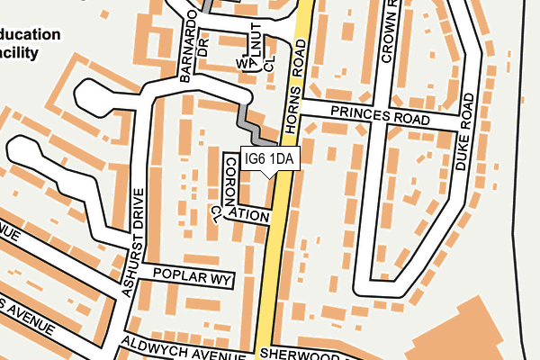IG6 1DA map - OS OpenMap – Local (Ordnance Survey)