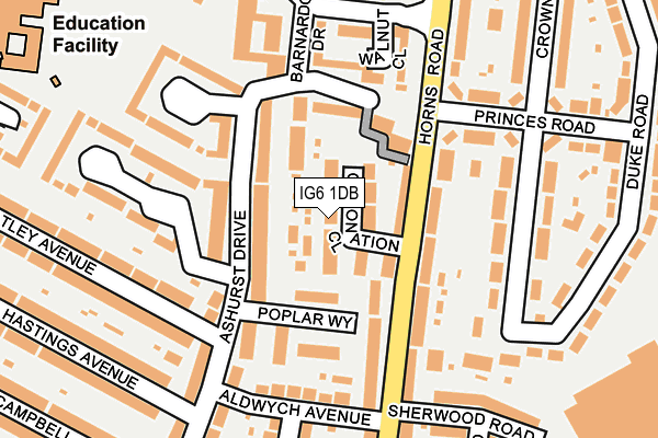 IG6 1DB map - OS OpenMap – Local (Ordnance Survey)