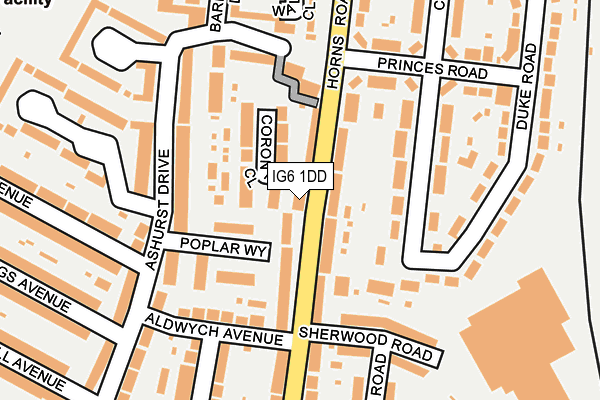 IG6 1DD map - OS OpenMap – Local (Ordnance Survey)