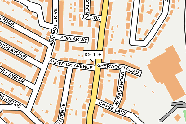 IG6 1DE map - OS OpenMap – Local (Ordnance Survey)